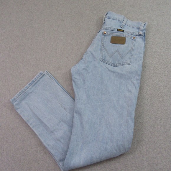 Wrangler Mens Cowboy Cut Jeans 30 x 32 Blue Light Wash 13MWZ Vintage - Picture 1 of 10